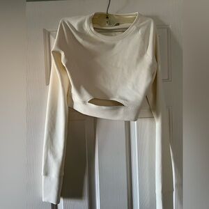 Beach Riot Cropped Long-Sleeve Crewneck Top